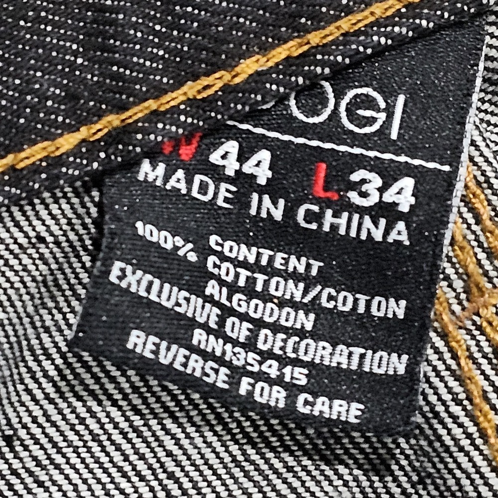 COOGI Mens Dark Wash Blue Jeans Size 44 Straight Leg Embroidered Logo Denim Y2K - Picture 12 of 12